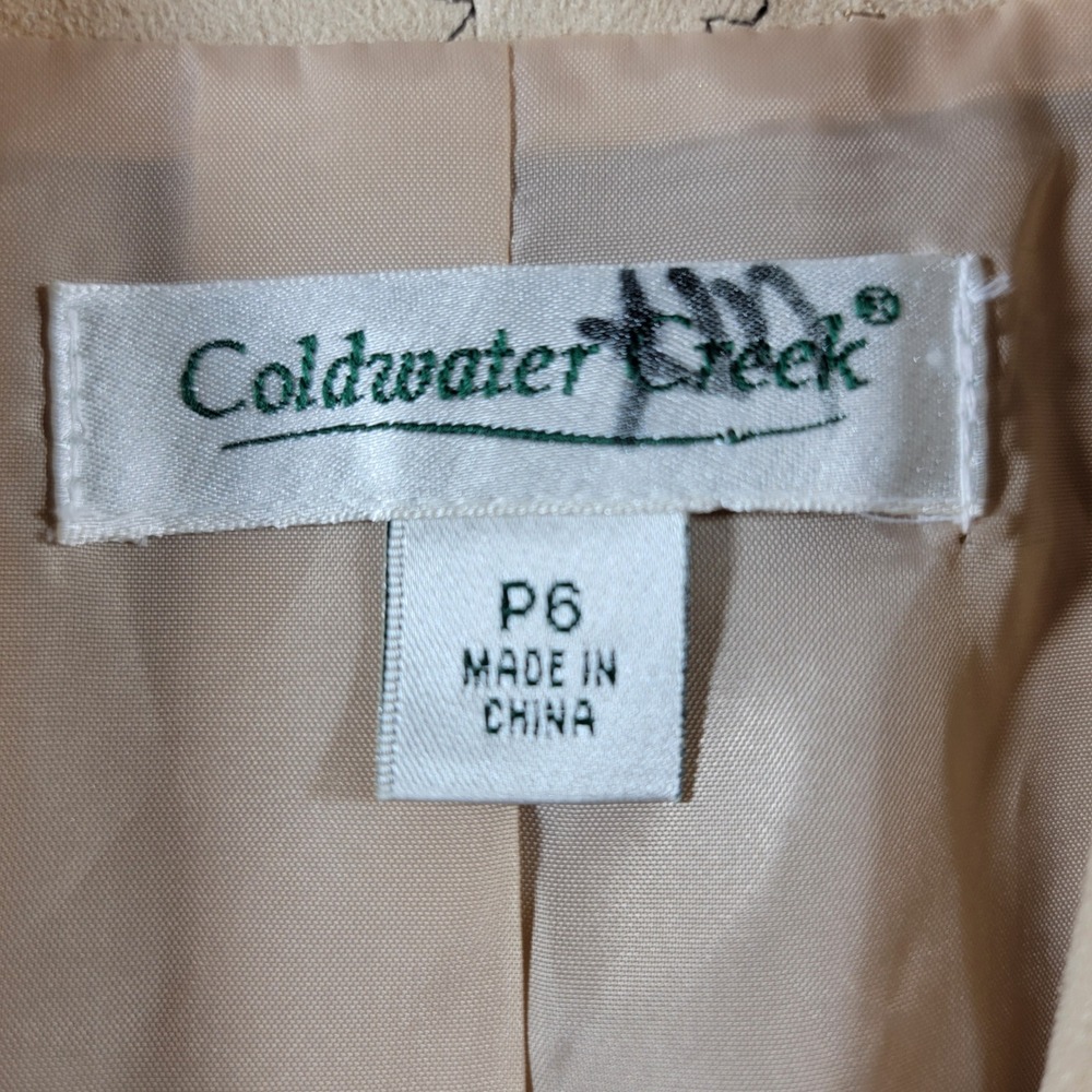 Coldwater Creek Artwear Blazer Womens P6 Good Western Faux Suede Floral Jacket - Picture 10 of 16
